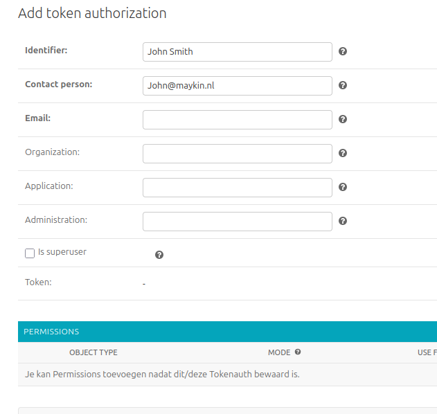 Fill in the form and click on "save" button