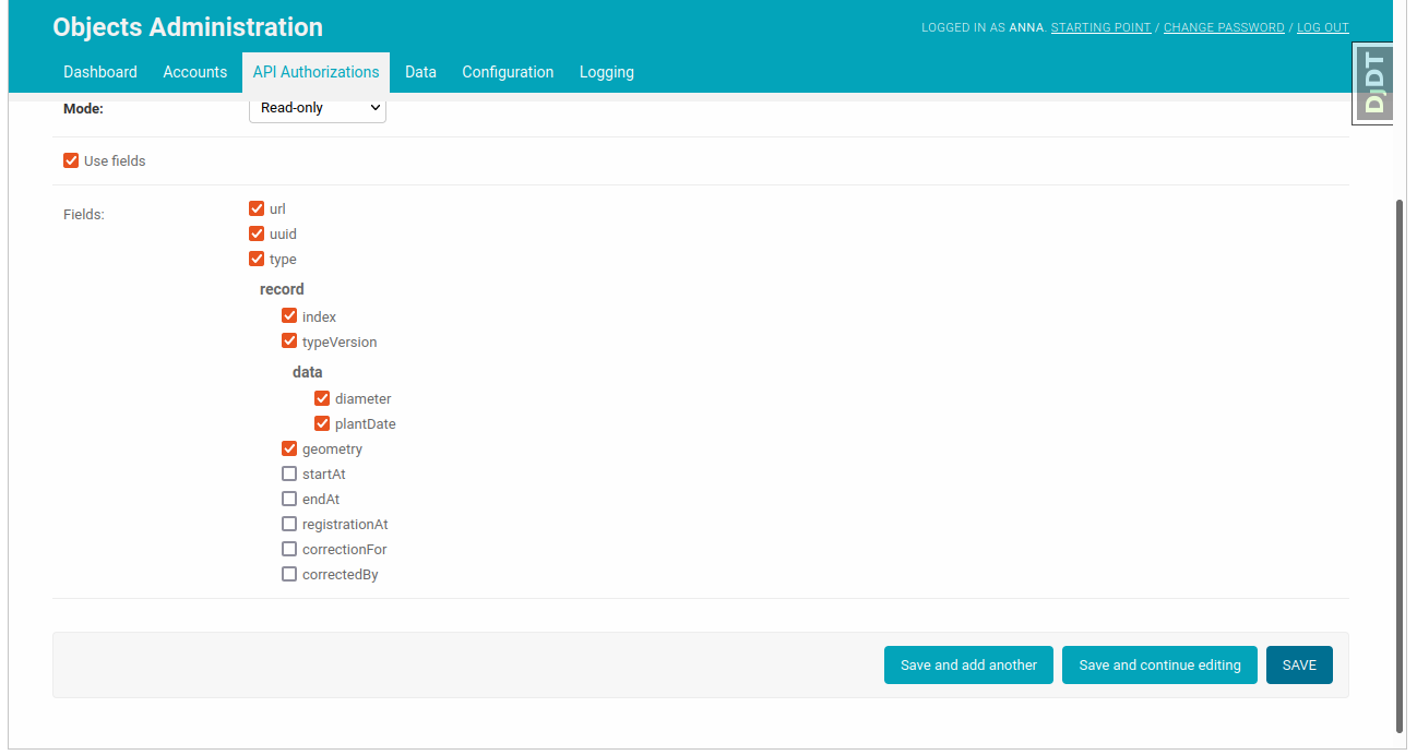 Check allowed fields for field-based authorization