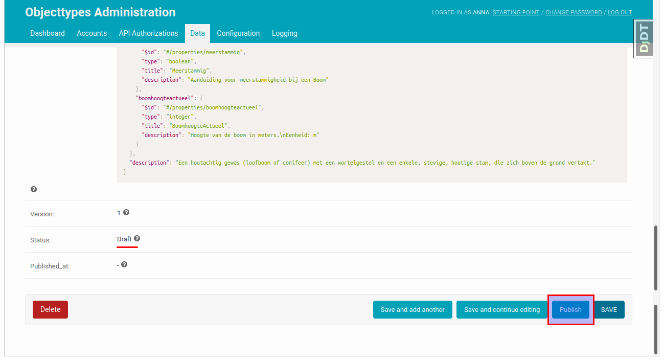 Publish the version.